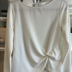 Club Monaco Elegant White Long Sleeve Top